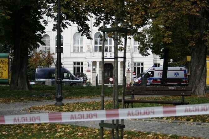 Piotrków Ewakuacja budynku Sądu Okręgowego