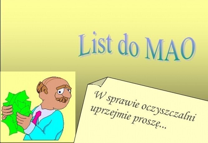 Uprzejmie proszę w sprawie oczyszczalni...