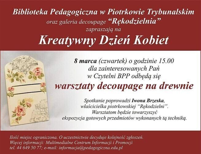 Kreatywny Dzień Kobiet w Bibliotece Pedagogicznej