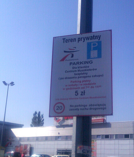 Nic nie kupisz - nie wyjedziesz z parkingu