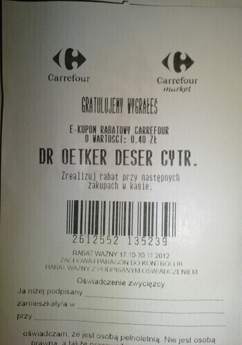 Piotrków Wygrał rabat na... 40 groszy