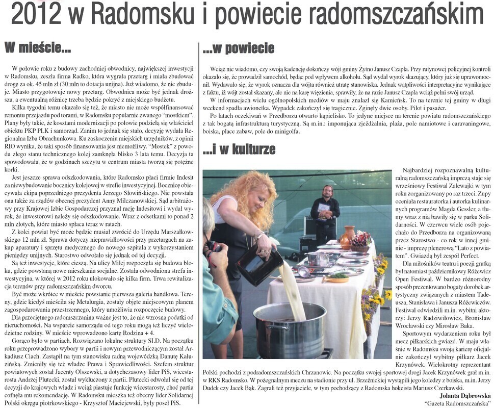 Zdjęcie 2: 2012 w Radomsku i w powiecie radomszczańskim