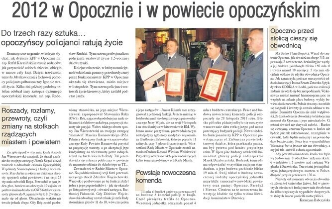 Zdjęcie 1: 2012 w Opocznie i w powiecie opoczyńskim