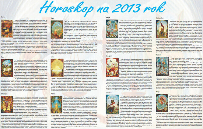 Zdjęcie 1: Horoskop na rok 2013