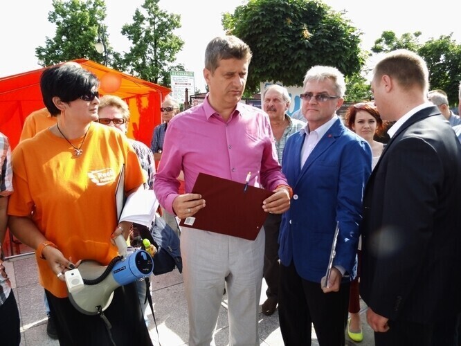 Janusz Palikot na piotrkowskiej Krzywdzie