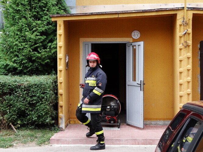 Interwencja straży pożarnej na Kołłątaja