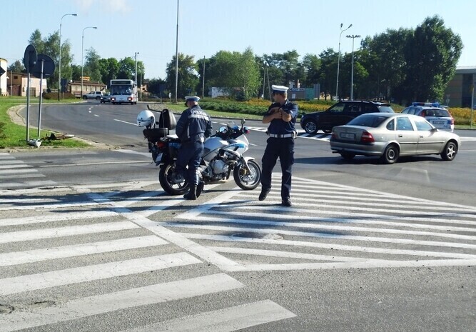 Potrącenie na rondzie Sulejowskim