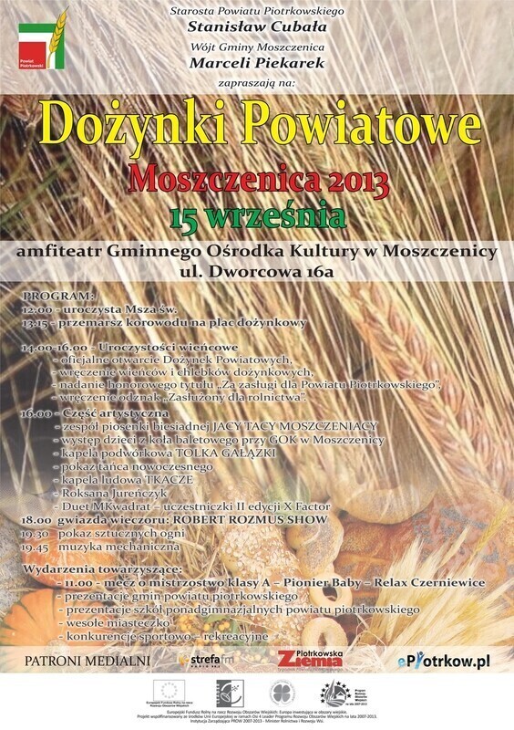 Zdjęcie 3: Moszczenica zaprasza na dożynki powiatowe