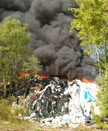 Region Pożar gumowych odpadów
