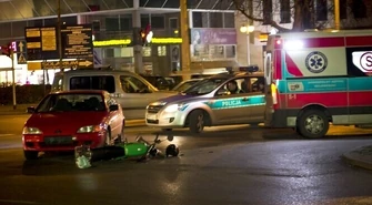 Kolizja motocykla z osobówką