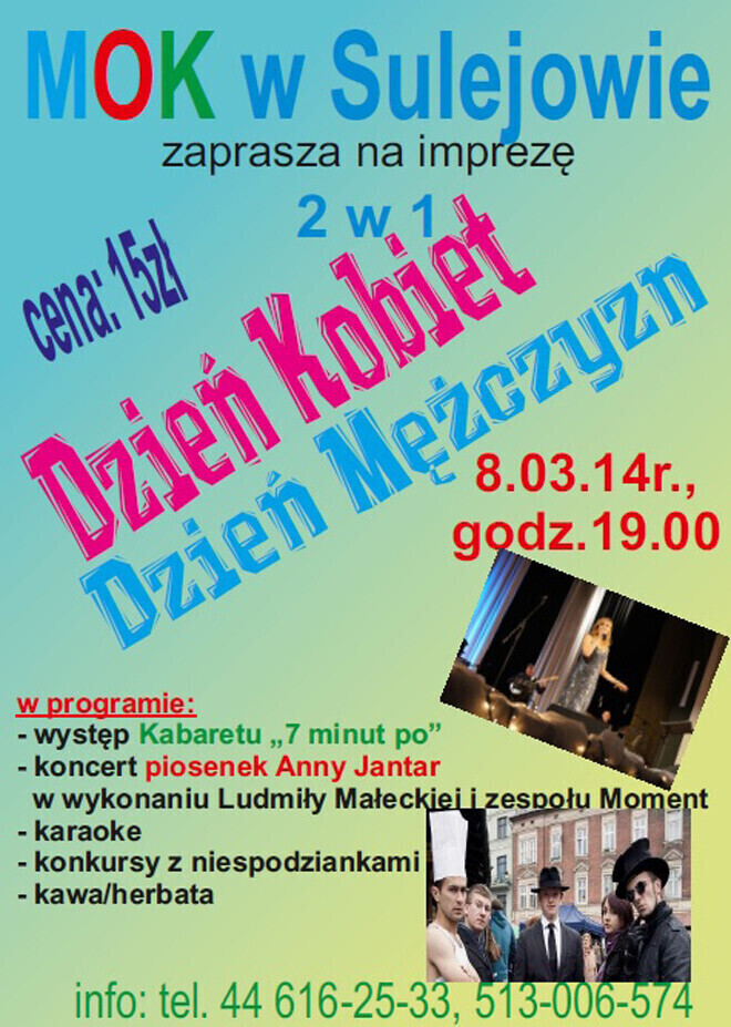 Zdjęcie 1: Dzień Kobiet, Dzień Mężczyzn w sulejowskim MOK-u