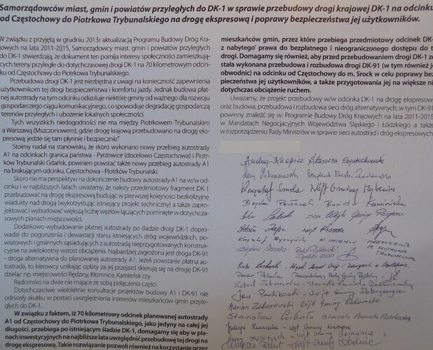 Zdjęcie 2: Chcą autostrady z Piotrkowa do Częstochowy 