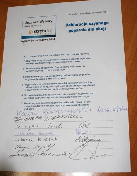 Zdjęcie 16: W Piotrkowie ruszyła Akcja Społeczna „Uczciwe wybory”