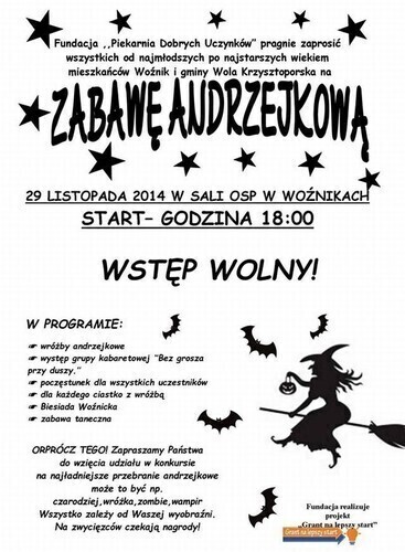 Będzie zabawa andrzejkowa w Woźnikach