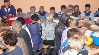 Kobiety darły pierze 