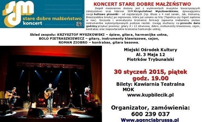 Stare Dobre Małżeństwo wystąpi w Piotrkowie