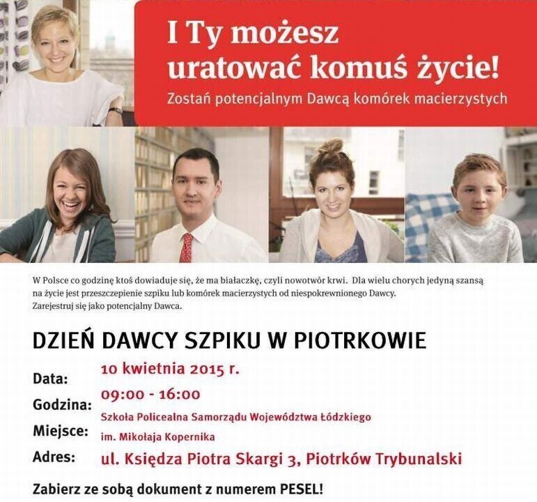 Dzień Dawcy Szpiku w Piotrkowie