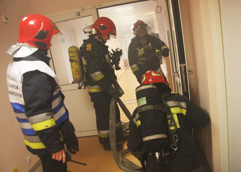 Pożar w szpitalu na Rakowskiej ćwiczenia
