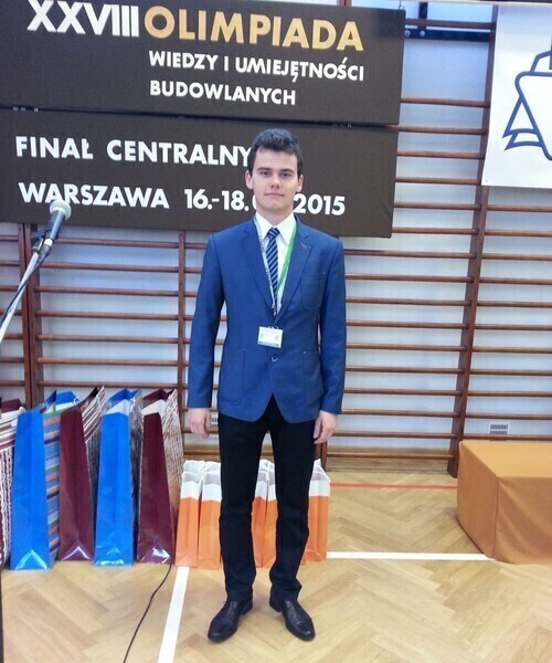 Zdjęcie 1: Uczeń z „Budowlanki” laureatem XXVIII Olimpiady Wiedzy i Umiejętności Budowlanych