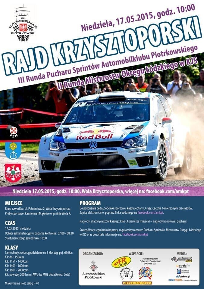 Zdjęcie 2: Automobilklub Piotrkowski zaprasza na Rajd Krzysztoporski   