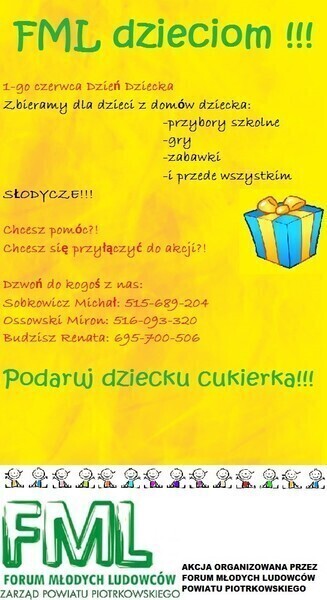 Podaruj dziecku cukierka - akcja Forum Młodych Ludowców