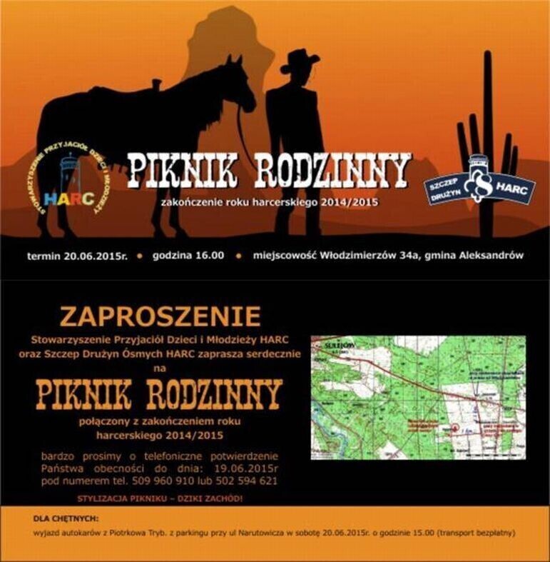 Piknik rodzinny w stylu Dzikiego Zachodu. HARC zaprasza
