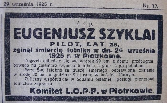 Uczczą pamięć pioniera spadochroniarstwa