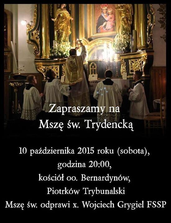 Kolejna msza trydencka u Bernardynów