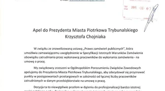 Związki apelują do prezydenta Chojniaka 