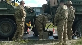 W Piotrkowie zderzyły się transportery amerykańskie 