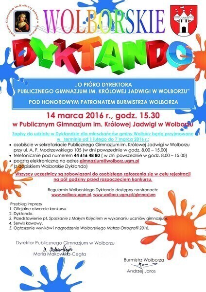 Pierwsze w historii Wolborskie Dyktando