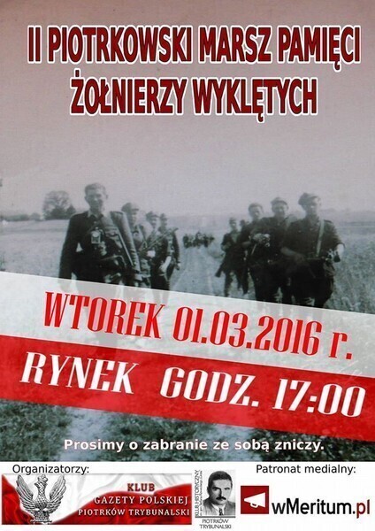 Zdjęcie 2: Marsz, droga krzyżowa, koncert - obchody Narodowego Dnia Pamięci Żołnierzy Wyklętych w Piotrkowie 