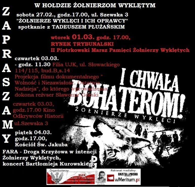 Zdjęcie 6: Marsz, droga krzyżowa, koncert - obchody Narodowego Dnia Pamięci Żołnierzy Wyklętych w Piotrkowie 