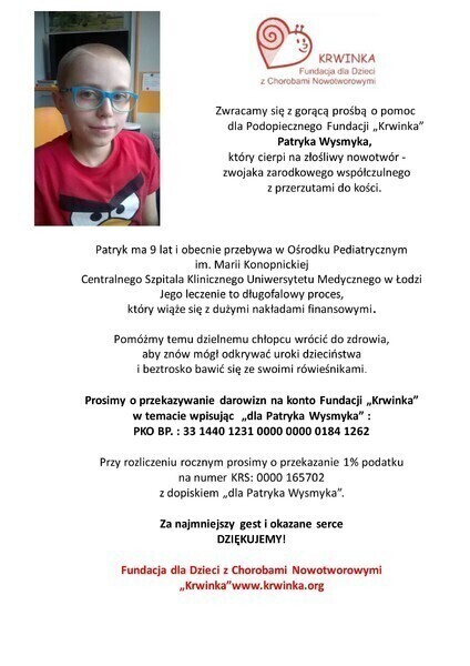 Prośba o wsparcie dla 9-latka