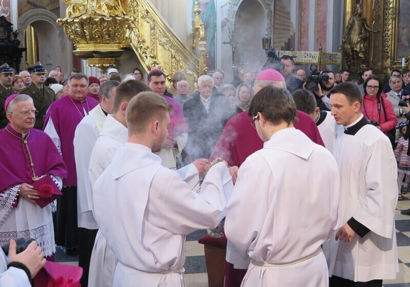 Zdjęcie 10: Kolejna procesja przeszła ulicami miasta. 1050-lecie Chrztu Polski w Piotrkowie