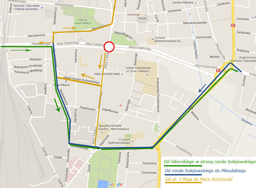 Zdjęcie 1: Skrzyżowanie al. 3 Maja/Al. Kopernika będzie zamknięte 