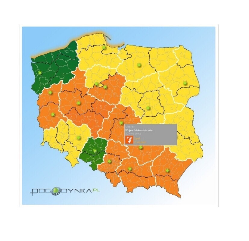 Zdjęcie 1: IMGW ostrzega - będzie gorąco, i to bardzo ! Do tego zagrzmi