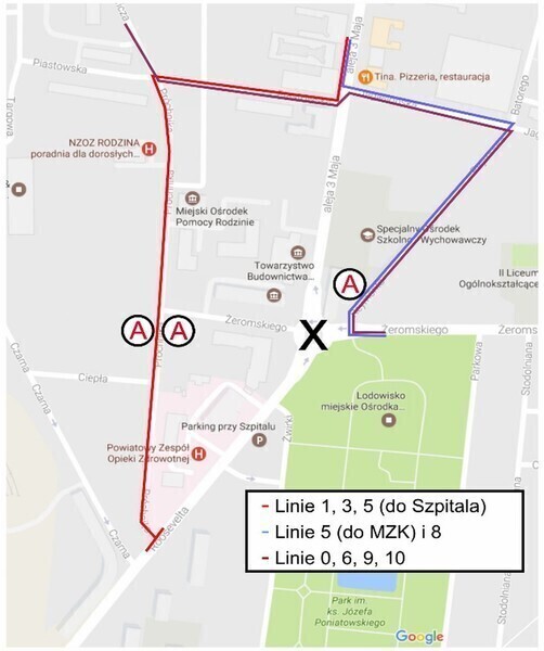 Zdjęcie 8: Fragment al. 3 Maja zamknięty dla ruchu 