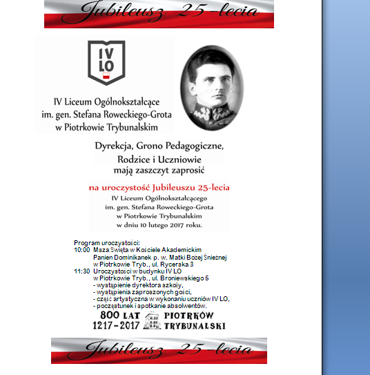 25 lat IV LO. Kolejne uroczystości