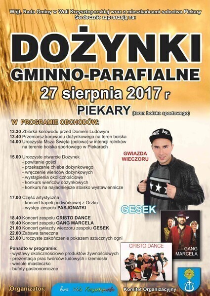 W niedzielę dożynki gminy Wola Krzysztoporska