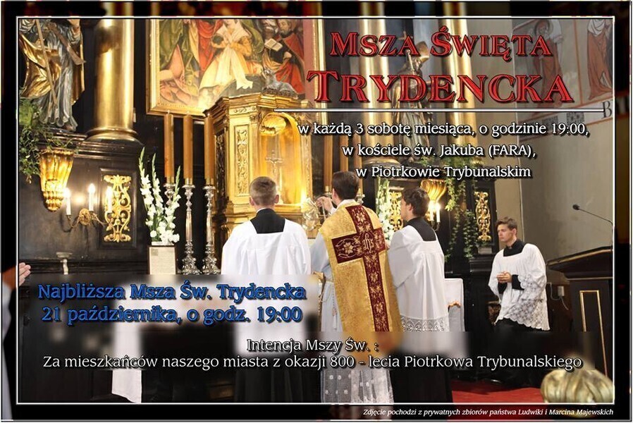 Msza św. Trydencka w intencji mieszkańców Piotrkowa