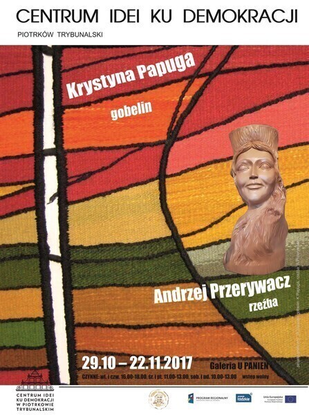 Rzeźba i gobelin w Galerii U Panien