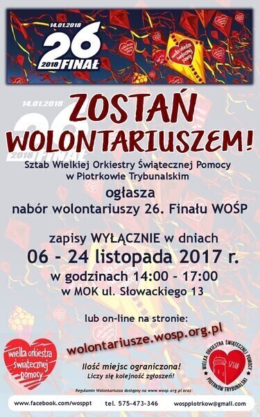 26. Finał WOŚP. Rusza nabór