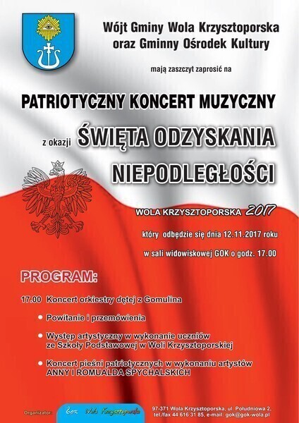 Wola Krzysztoporska Bieg i koncert z okazji Święta Niepodległości