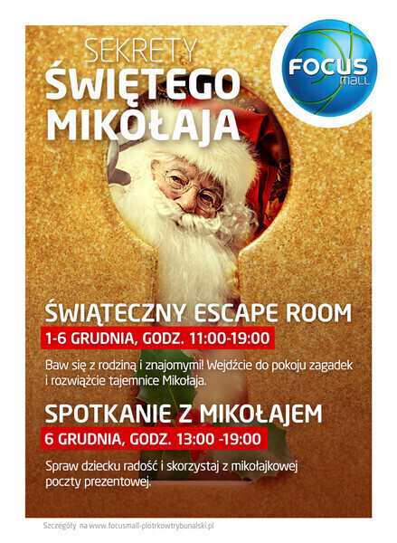 Odwiedź świąteczny Escape room w Focus Mall Piotrków Trybunalski