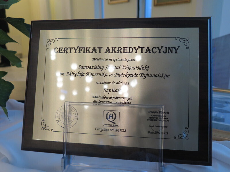 Szpital wojewódzki z certyfikatem akredytacyjnym