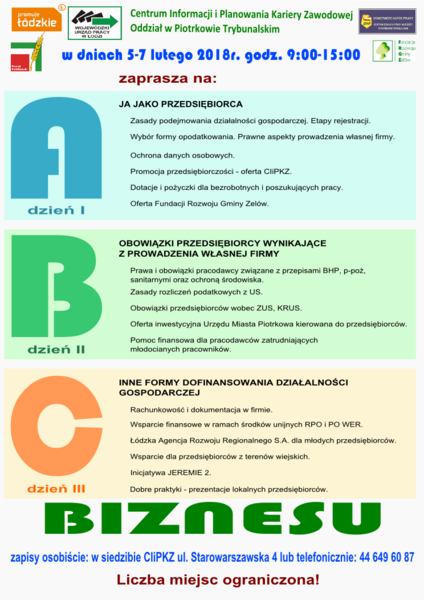 Wojewódzki Urząd Pracy zaprasza na seminarium ABC Biznesu