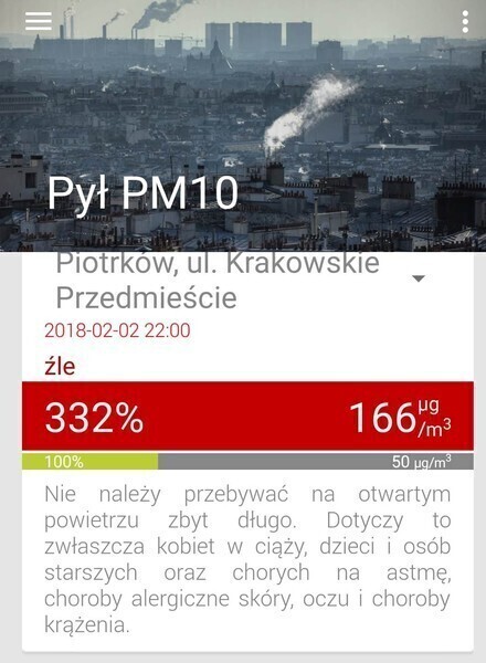 Znów duży smog nad Piotrkowem