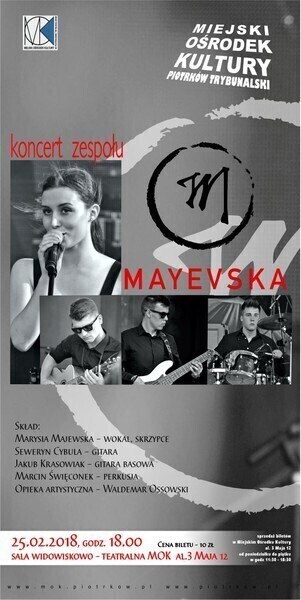 MAYEVSKA wystąpi w Miejskim Ośrodku Kultury