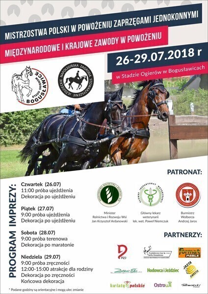 Zawody w powożeniu w najbliższy weekend w Bogusławicach